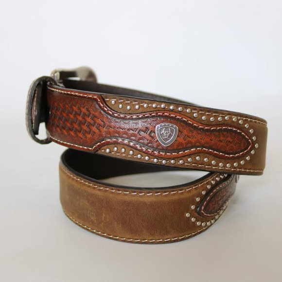 Ariat Men's Brown Western Belt - The El Paso - Picture 2 of 4